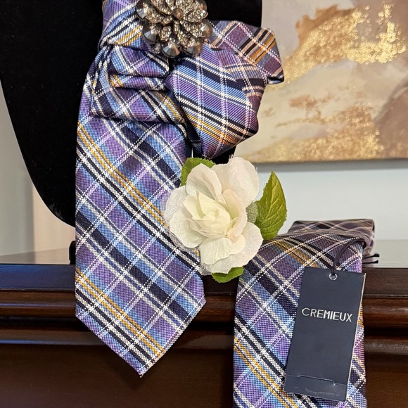 Purple Necklace Necktie and Tie Set - Picture 3 of 5